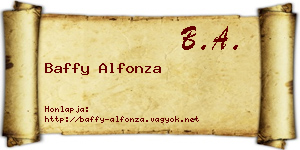 Baffy Alfonza névjegykártya